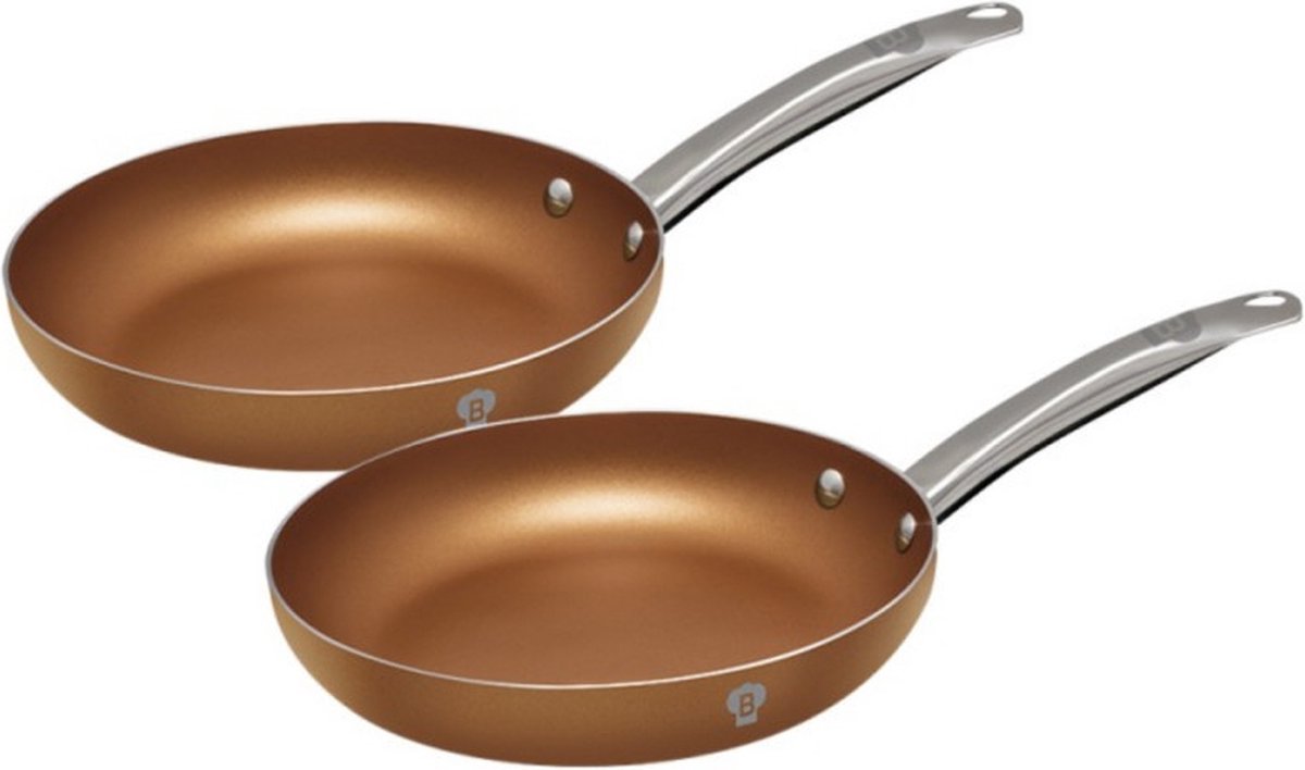 Blaumann 3341 - Set van 2 pannen - RVS handgrepen - Le Chef Line - koperkleur