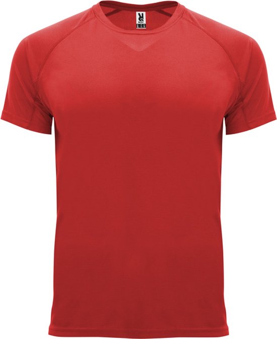 Rood Unisex Sportshirt korte mouwen Bahrain merk Roly maat S