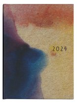 Lannoo Graphics - Diary 2024 - Agenda 2024 - TEXTURES - Coloured Kraft Blue - 7d/2p - 4Talig - 110 x 150 mm