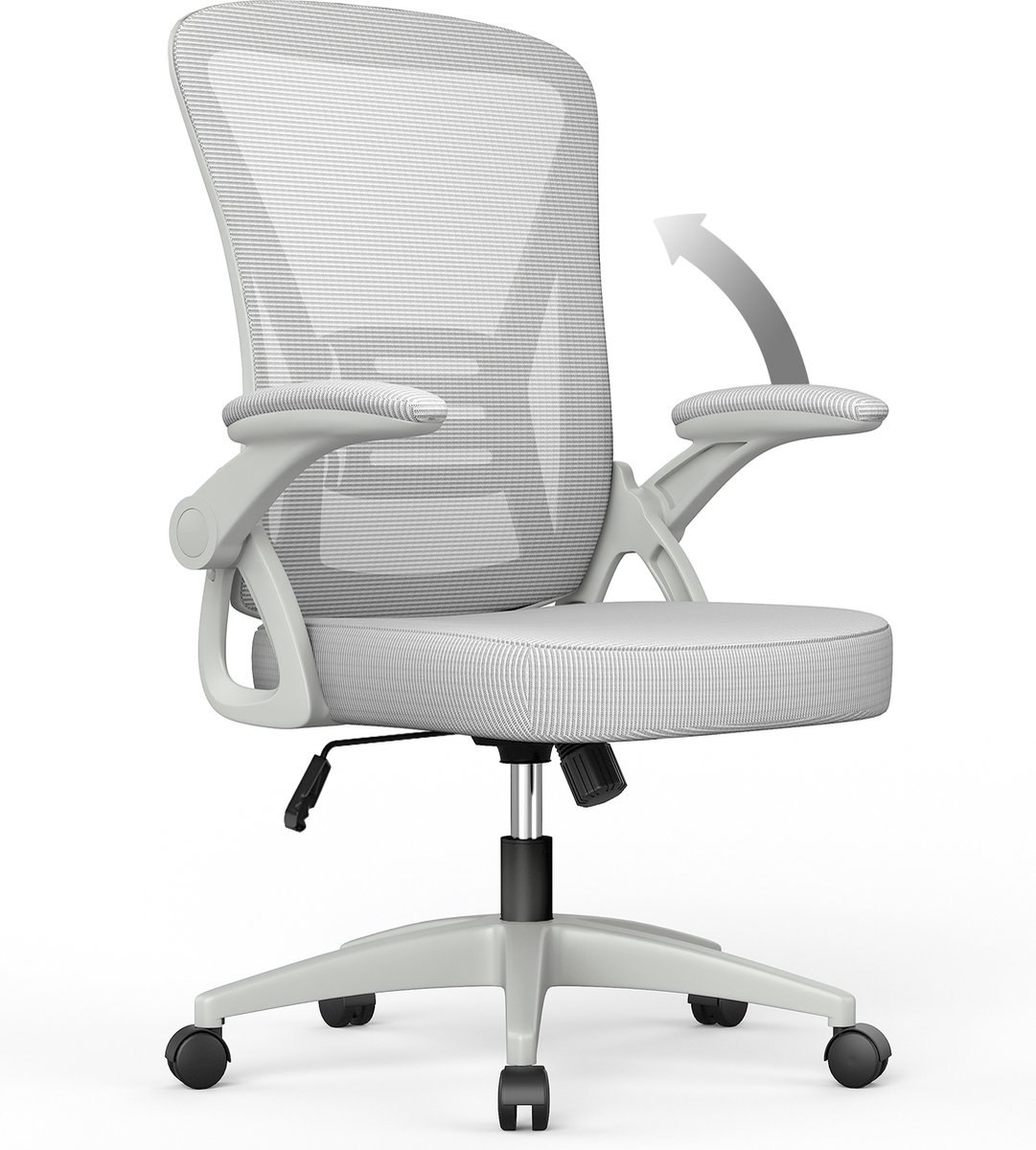 BIGZZIA - Chaise de Bureau Ergonomique - Fauteuil - avec accoudoir  rabattable à 90° - Support Lombaire Adaptatif - Réglable en hauteur -  Bureaux - Rue du Commerce