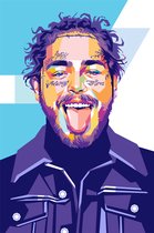 Post Malone Poster | Muziek Poster | Pop Art Poster | Rap poster | Rockstar | 61x91cm | Wanddecoratie | Muurposter | Geschikt om in te lijsten