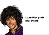 Pruik Piet krul zwart luxe - wasbaar - Party Sinterklaas Sint en piet 5 december thema feest party