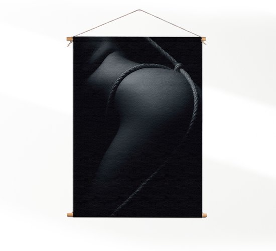 Textielposter Vrouw Met Sexy Touw XXL (165 X 120 CM) - Wandkleed - Wanddoek - Wanddecoratie