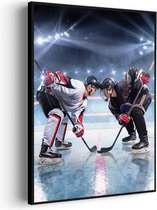 Akoestisch Schilderij Ijshockey Battle Rechthoek Verticaal Pro L (72 X 100 CM) - Akoestisch paneel - Akoestische Panelen - Akoestische wanddecoratie - Akoestisch wandpaneel