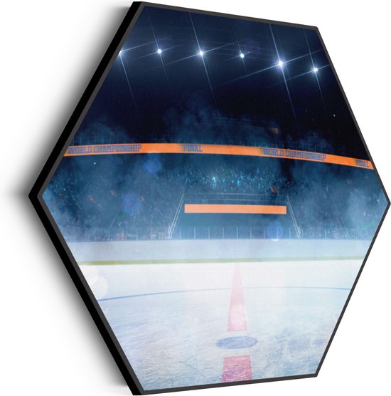 Akoestisch Schilderij Ijshockey Pitch Hexagon Basic L (100 X 86 CM) - Akoestisch paneel - Akoestische Panelen - Akoestische wanddecoratie - Akoestisch wandpaneel