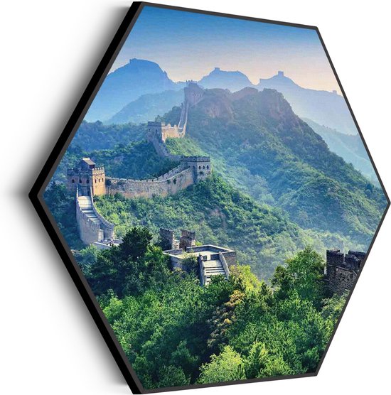 Akoestisch Schilderij De Chinese muur 4 Hexagon Basic L (100 X 86 CM) - Akoestisch paneel - Akoestische Panelen - Akoestische wanddecoratie - Akoestisch wandpaneel