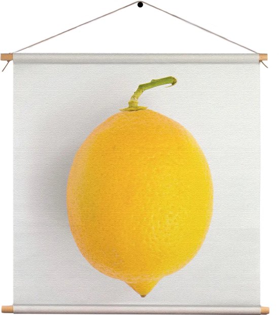 Textielposter Lemon Citroen Vierkant XL (60 X 60 CM) - Wandkleed - Wanddoek - Wanddecoratie