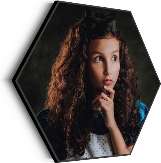 Akoestisch Schilderij Mooi Jong meisje In Kledij Hexagon Basic L (100 X 86 CM) - Akoestisch paneel - Akoestische Panelen - Akoestische wanddecoratie - Akoestisch wandpaneel