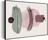 Akoestisch Schilderij Scandinavisch Roze en Groen Tinten Rechthoek Horizontaal Basic XXL (150 x 107 CM) - Akoestisch paneel - Akoestische Panelen - Akoestische wanddecoratie - Akoestisch wandpaneelKatoen XXL (150 x 107 CM)