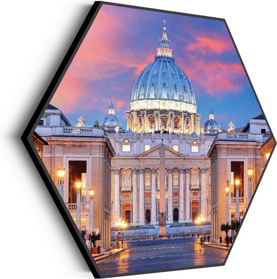Akoestisch Schilderij Het Vaticaan Hexagon Basic XL (140 X 121 CM) - Akoestisch paneel - Akoestische Panelen - Akoestische wanddecoratie - Akoestisch wandpaneel
