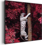 Tableau Acoustique Le Tigre Witte Carré Pro XXL (140 X 140 CM) - Panneau acoustique - Panneaux acoustiques - Décoration murale acoustique - Panneau mural acoustique