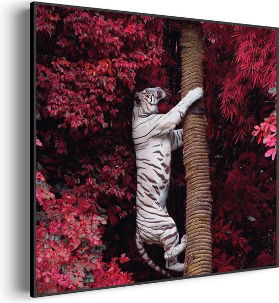 Tableau Acoustique Le Tigre Witte Carré Pro XXL (140 X 140 CM) - Panneau acoustique - Panneaux acoustiques - Décoration murale acoustique - Panneau mural acoustique