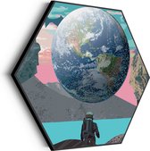 Akoestisch Schilderij Abstracte Aarde Hexagon Basic L (100 X 86 CM) - Akoestisch paneel - Akoestische Panelen - Akoestische wanddecoratie - Akoestisch wandpaneel