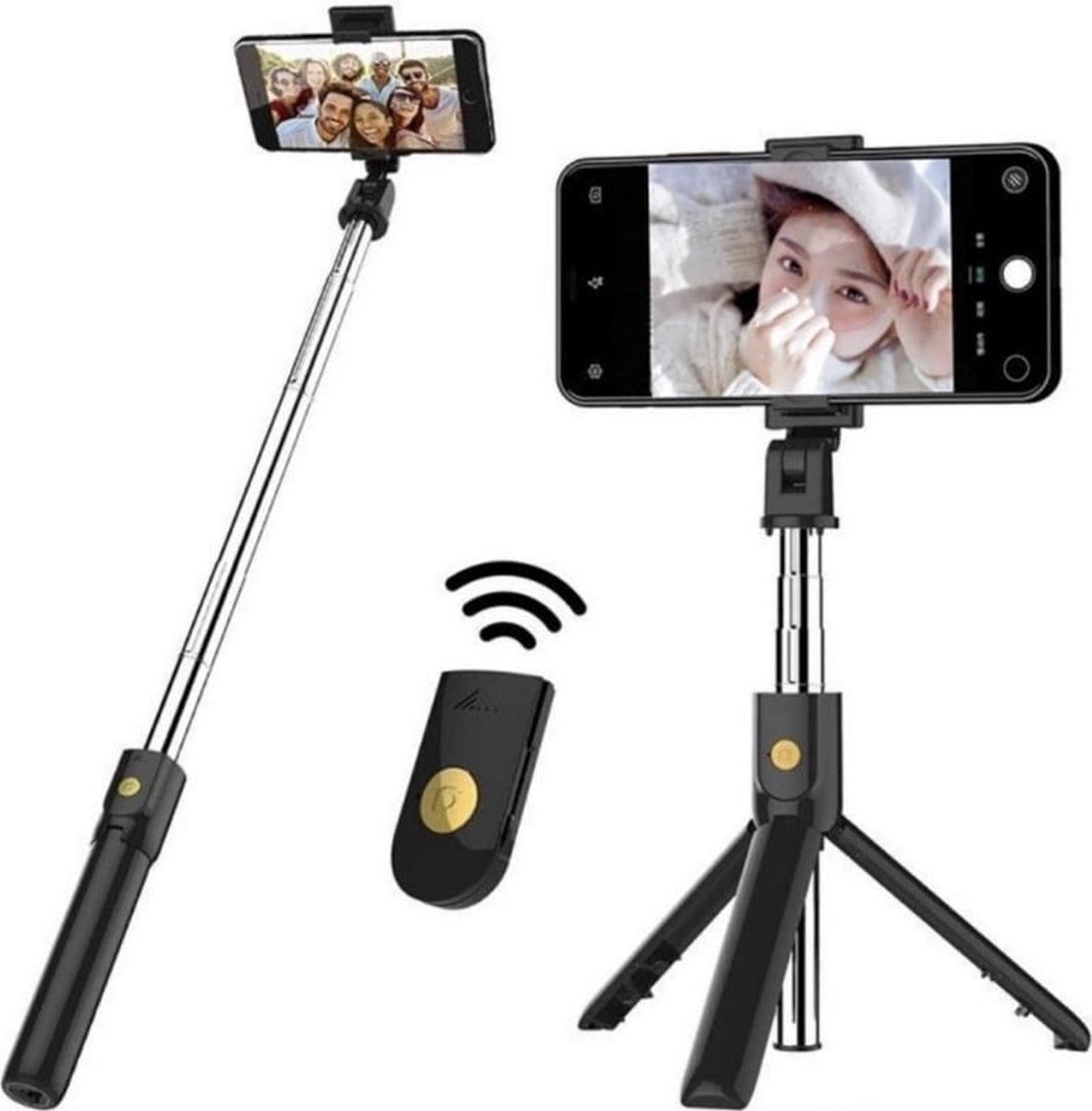 LuxeBass Selfie Stick Tripod Met Bluetooth Afstandsbediening