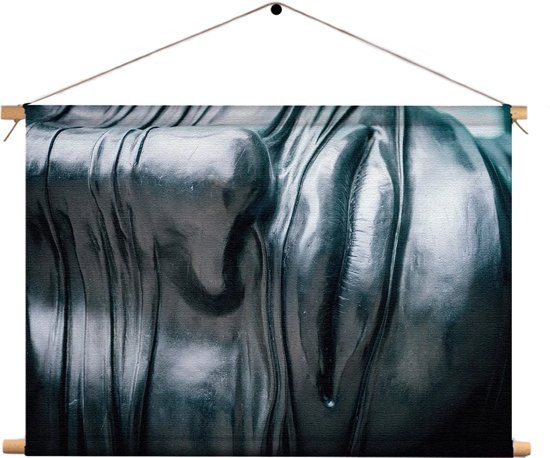 Textielposter Het Zilvere Hoofd Rechthoek Horizontaal L (43 X 60 CM) - Wandkleed - Wanddoek - Wanddecoratie