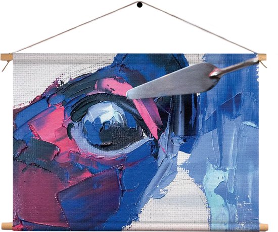 Textielposter Niet Afgeschilderde Dierenkop Kleurrijk Rechthoek Horizontaal L (43 X 60 CM) - Wandkleed - Wanddoek - Wanddecoratie