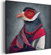Akoestisch Schilderij Menselijke Vrouwelijke Vogel Vierkant Pro M (65 X 65 CM) - Akoestisch paneel - Akoestische Panelen - Akoestische wanddecoratie - Akoestisch wandpaneel