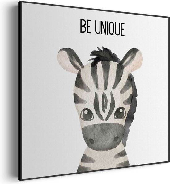 Akoestisch Schilderij Be Unique zebrapaardje Vierkant Basic XL (100X100) - Akoestisch paneel - Akoestische Panelen - Akoestische wanddecoratie - Akoestisch wandpaneel