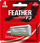 Lames de Razor à cartouche Feather F3 - Paquet de 4 FABRIQUÉES AU JAPON