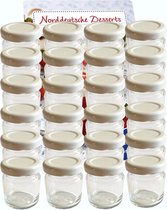 Set van 100 Mini Potten 53 ml Dekselkleur Wit Tot 43 - met Schroefdeksel Ronde Potten Honing Kaviaar Jam Potten Fruit Potten Honing Potten Bewaarpotten Portie Potten