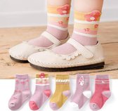 5 paar meisjessokken -sokken voor kinderen 1-2 jaar- 12-14cm- voor schoenmaat 19- 24 - 97% polyester