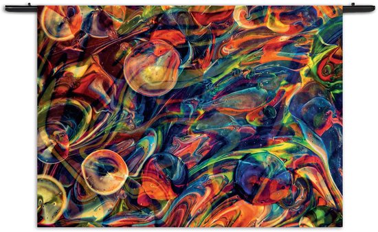 Velours Wandkleed Colorfull Art Design Rechthoek Horizontaal M (65 X 90 CM) - Wandkleden - Met roedes