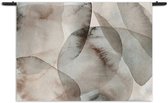 Velours Wandkleed Abstract Rustige Tinten met Accent 02 Rechthoek Horizontaal L (85 X 120 CM) - Wandkleden - Met roedes