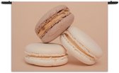 Velours Wandkleed Macarons Beige Tinten 01 Rechthoek Horizontaal L (85 X 120 CM) - Wandkleden - Met roedes