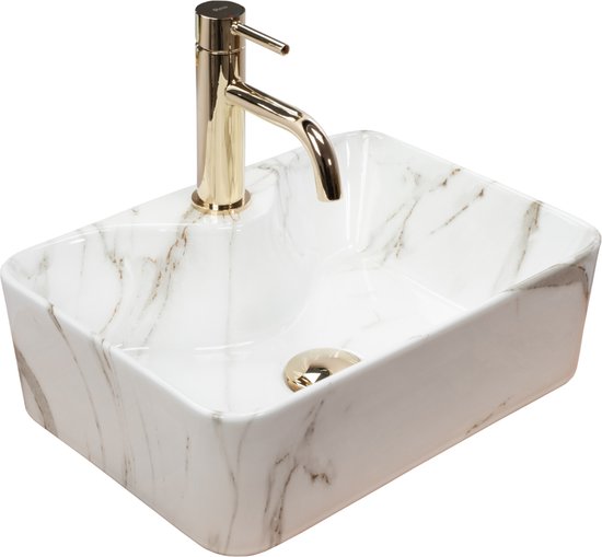 REA Kelly Mini Vasque à poser - Lavabo - 41 x 31 x 13 cm - Aiax brillant