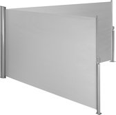 tectake® - Aluminium windscherm uitschuifbaar uitrolbaar zijluifel terrasscherm - dubbel - 180 x 600 cm - grijs - 402334