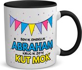 Akyol - eindelijk abraham koffiemok - theemok - zwart - Hoera 50 jaar - 50 geworden - kut mok - verjaardagscadeau - kado - 350 ML inhoud