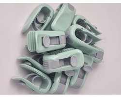 Dekbedclips-Gordijn bevestigingsclip set 8 stuks verpakt-kleur Groen