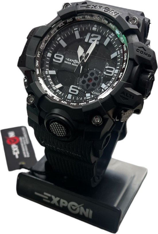 WS1250 - Digitaal Horloge voor Mannen - Sporthorloge LED - Heren - Waterdicht - Zwart - Exponi