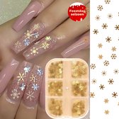 GUAPÀ® Nail Art | Nagel decoratie | Nagel steentjes | Gouden Kerst Vlokken | Nail Art Stickers | Nagelstickers | 6 diverse kerst nail art vlokken