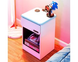 X-Rocker - Carbon-Tek Nachtkastje met draadloos opladen en LED-lampjes Wit