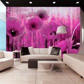 Fotobehangkoning - Behang - Vliesbehang - Fotobehang - Pink madness - Roze Bloemen Kunst - 350 x 245 cm