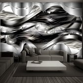 Fotobehangkoning - Behang - Vliesbehang - Fotobehang Zilveren Kunst - Platinum fog - 100 x 70 cm
