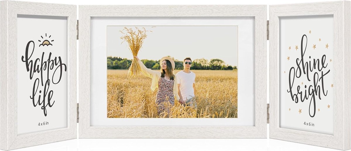 Fotolijst 68x56 cm 8 foto's Family 10x15 cm 13x18 cm echt hout bruin Shabby Chic Vintage Collage Gallery Home Decor Wanddecoratie