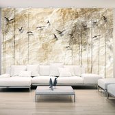 Fotobehangkoning - Behang - Vliesbehang - Fotobehang Papieren Bos - Natuur - Vogels - Paper World - 350 x 245 cm