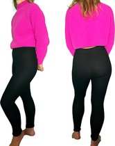Fleece Thermo Legging - Zwart - [ Taille 38-40 ] - Pantalon polaire femme - Legging Sport - Collants polaires - Mode hiver