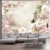 Fotobehangkoning - Behang - Vliesbehang - Fotobehang Roze Bloemen - Subtle scent - 350 x 245 cm