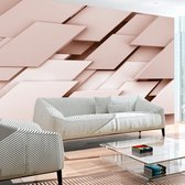 Fotobehangkoning - Behang - Vliesbehang - Fotobehang 3D Geometrische Vormen - Think Pink - 350 x 245 cm