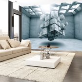 Fotobehangkoning - Behang - Vliesbehang - Fotobehang 3D Geometrie - Trapped in Space - 200 x 140 cm