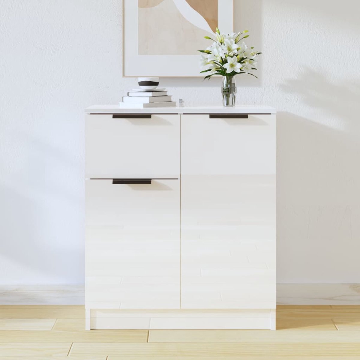 Dressoir 60x30x70 cm bewerkt hout zwart | -nl Dressoir 60x30x70 cm bewerkt hout zwart | -nl
