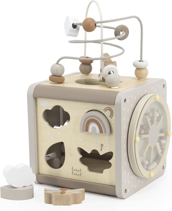 Label Label Nougat Houten Activiteitenkubus LLWT-37131 van Label Label — afbeelding 4