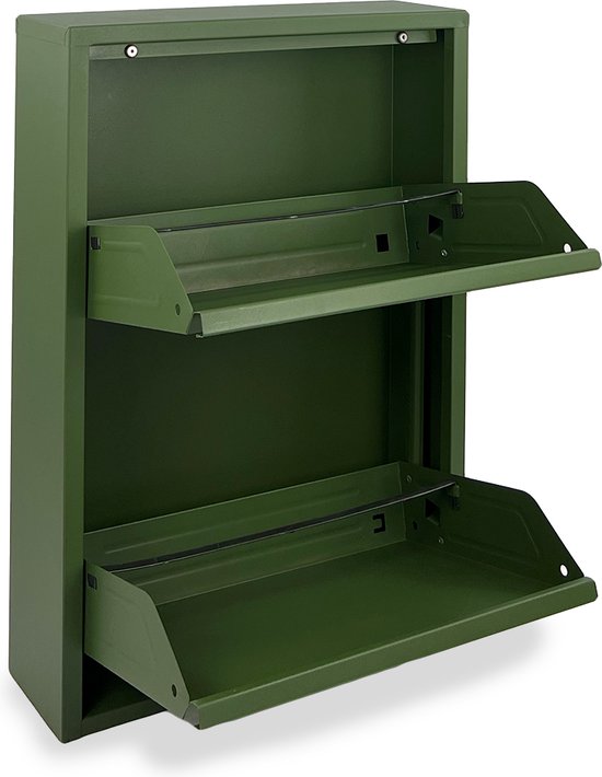 Armoire à chaussures LUIS 2 portes avec 4 étagères 12 paires design industriel