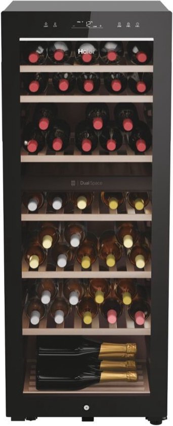 Haier Wine Bank 50 Serie 7 HWS77GDAU1 Refroidisseur de vin compresseur  Autoportante Noir 77 bouteille(s)