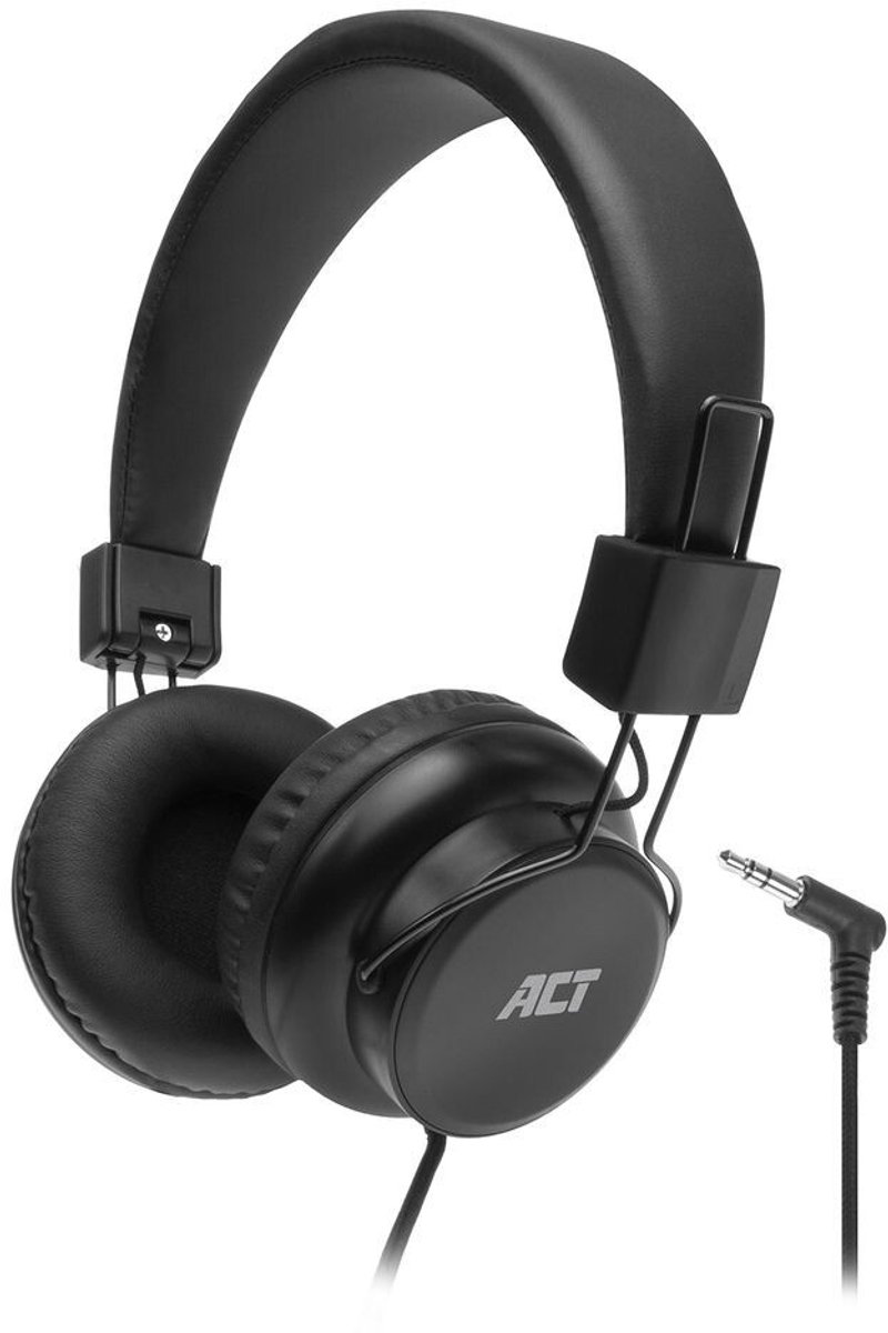 ACT Koptelefoon met draad 15m| Opvouwbare hoofdtelefoon met kabel |35mm audiokabel | AC9300