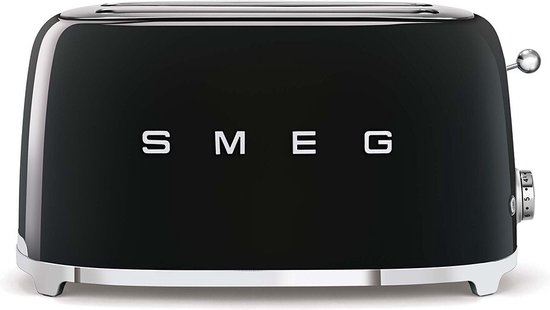 Foto: Smeg tsf02bleu broodrooster zwart 2x4 1500w 6 niveaus