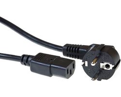ACT Netsnoer Schuko CEE 7/7 male (haaks) - C13 IEC 60320 zwart 10 m AK5127